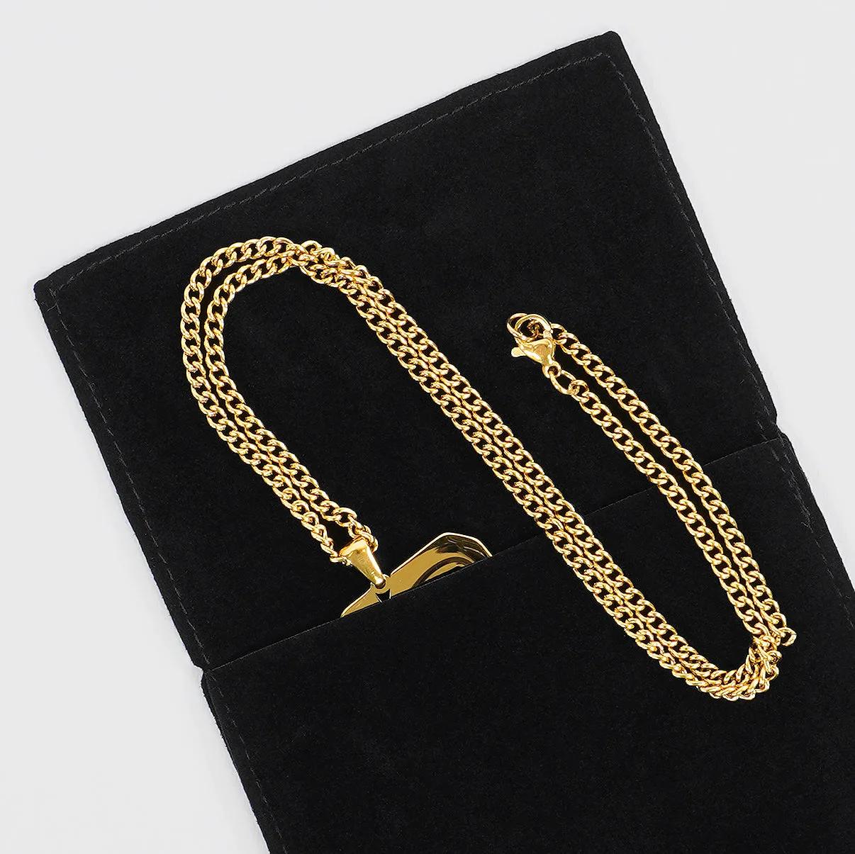 11 Number Pendant with Chain Kids Necklace - Gold Plated Stainless Steel