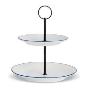 21cm 2 Tier Farmhouse White Cake Stand - By Nicola Spring