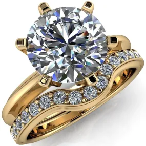 Abrielle Round Center Stone 6 Prong Classic Gallery Solitaire Ring