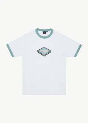 AFENDS Mens Tractorbeam - Ringer Tee - White