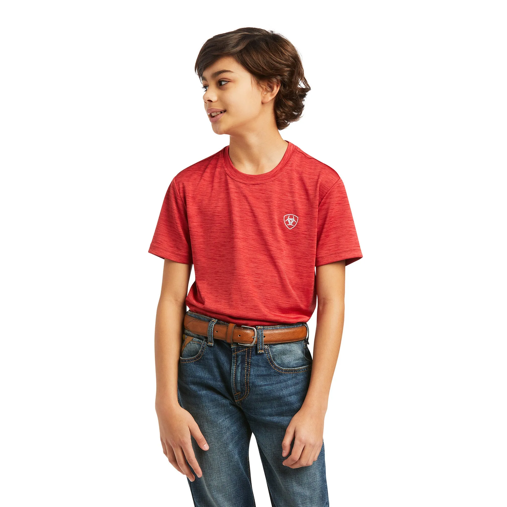 Ariat Boy's Charger Vertical Flag Red Short Sleeve T-Shirt 10039583