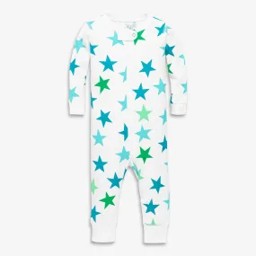 Clearance baby organic zip romper in cutout star