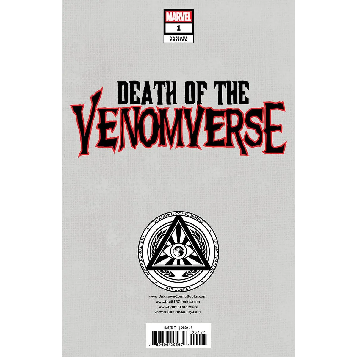 DEATH OF THE VENOMVERSE #1 UNKNOWN COMICS DAVIDE PARATORE EXCLUSIVE VAR (08/02/2023)