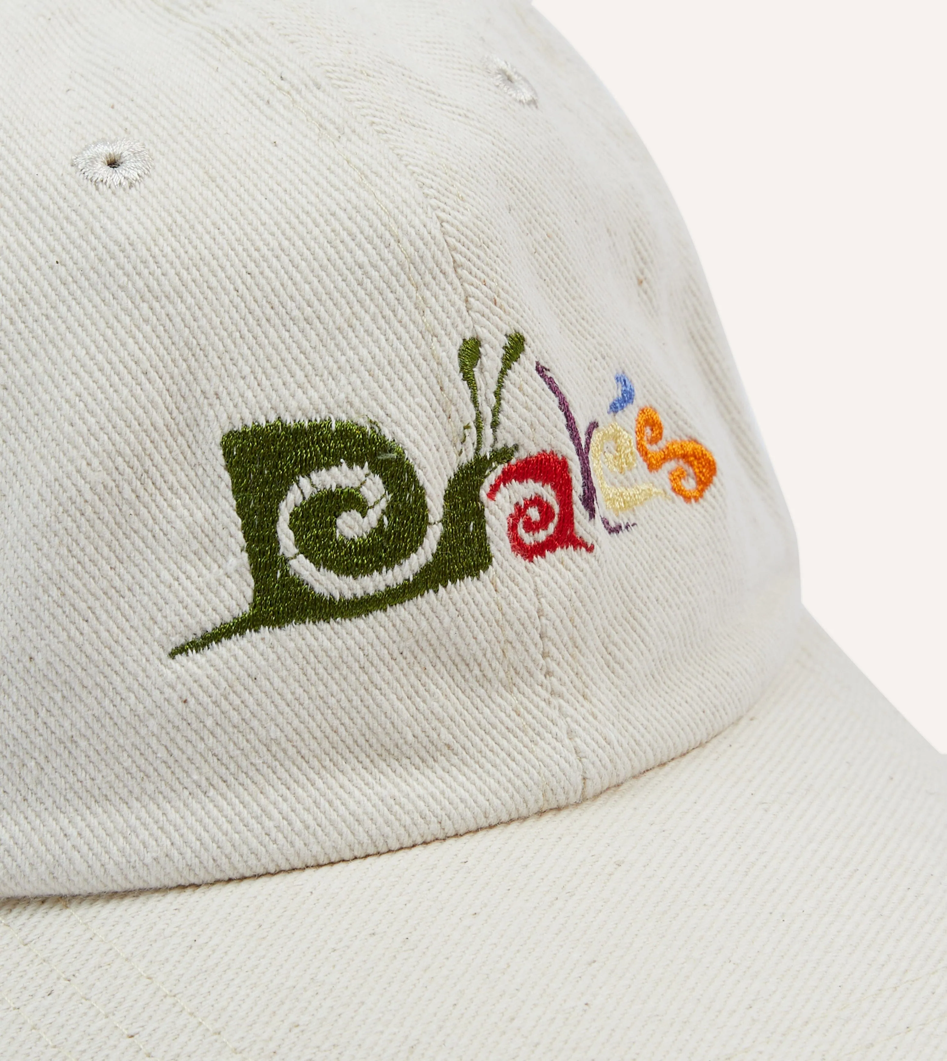 Ecru Snail Cotton Twill Baseball Cap