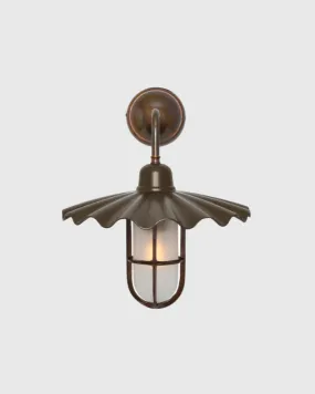 Exterior Pleated Shade Wall Light