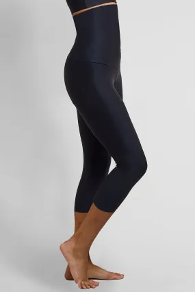 Extra Strong Compression High Waisted Running Cropped Leggings with Tummy Control Black