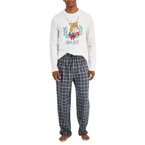 Family PJs Matching Men's Papa Deer Mix It Family Pajama Set, Size Medium