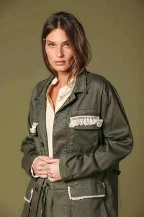 Flyshirt woman's overshirt in linen and cotton with pockets