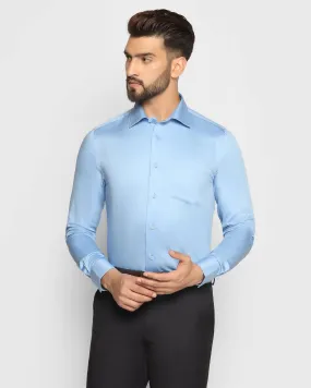 Formal Sky Blue Solid Shirt - Simble