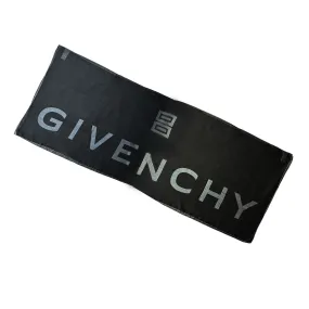 Givenchy Scarf Black Gray Logo Design - Lightweight Cotton Silk Shawl FINAL SALE