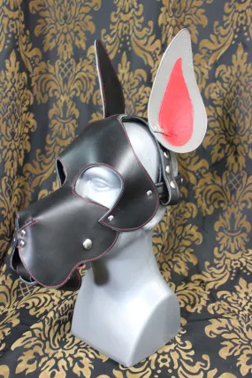 Great Dane Pup Hood In Black and Red