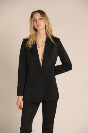 Irene women's long blazer in jersey with lurex