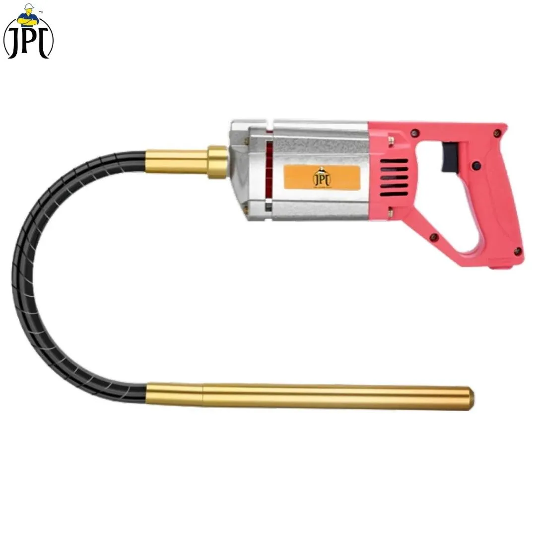 JPT Heavy Duty 1250-Watt Handheld Electric Concrete Vibrator Machine | 13000 Vibrations Per Minute | 1300 RPM Speed | 35mm Chuck | Copper Armature | With 3-Metre Vibrator Needle Included