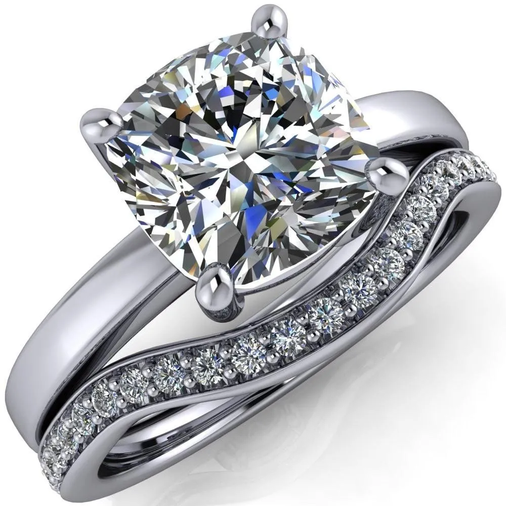 Keegan Cushion Center Stone 4 Prong Engagement Ring