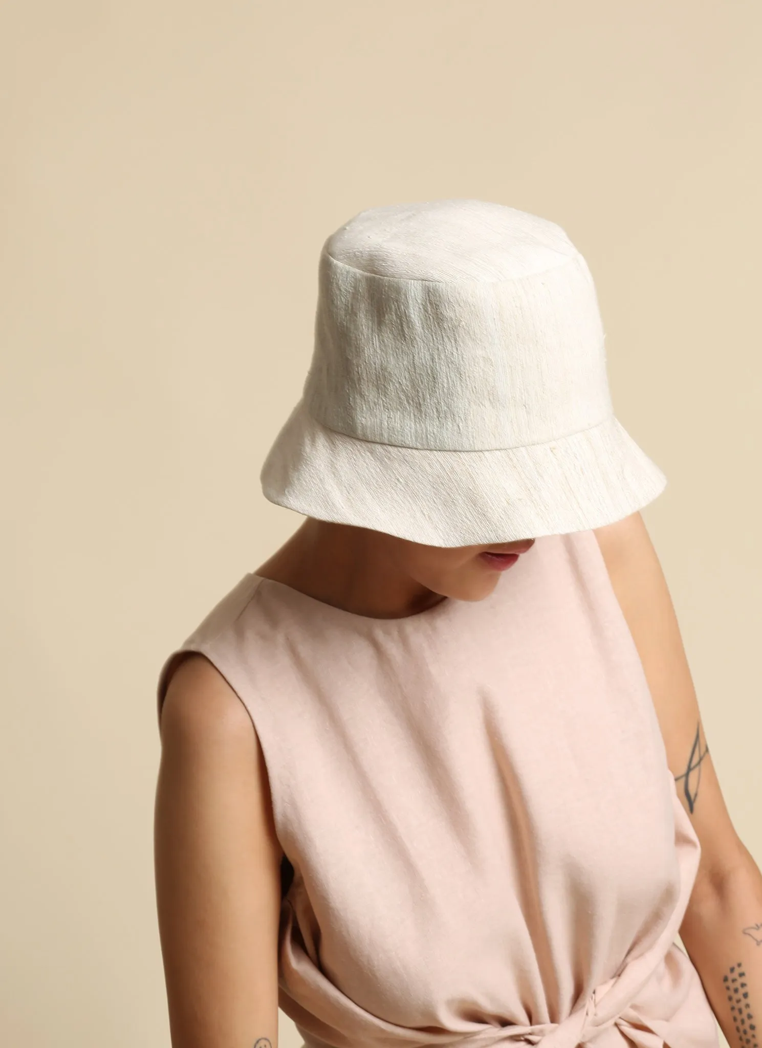 KIDS Unisex Mushroom Bucket Hat - Natural Cotton/Silk