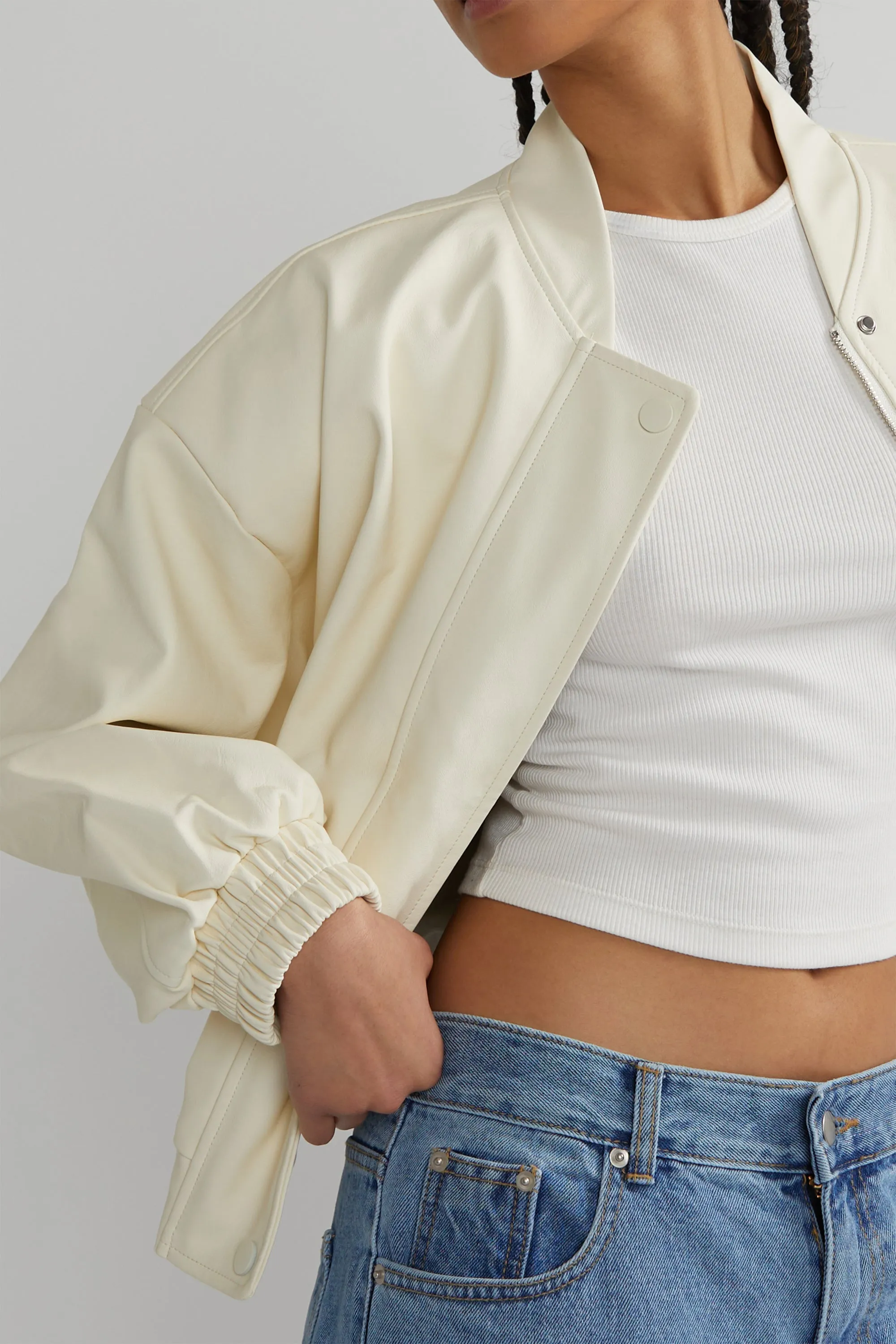 OVERSIZED VEGAN LEATHER BOMBER