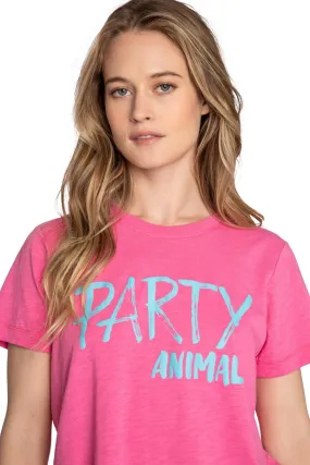 PJ Salvage Spring Break Dogs Short Sleeve Top RHSBT-HOT PINK