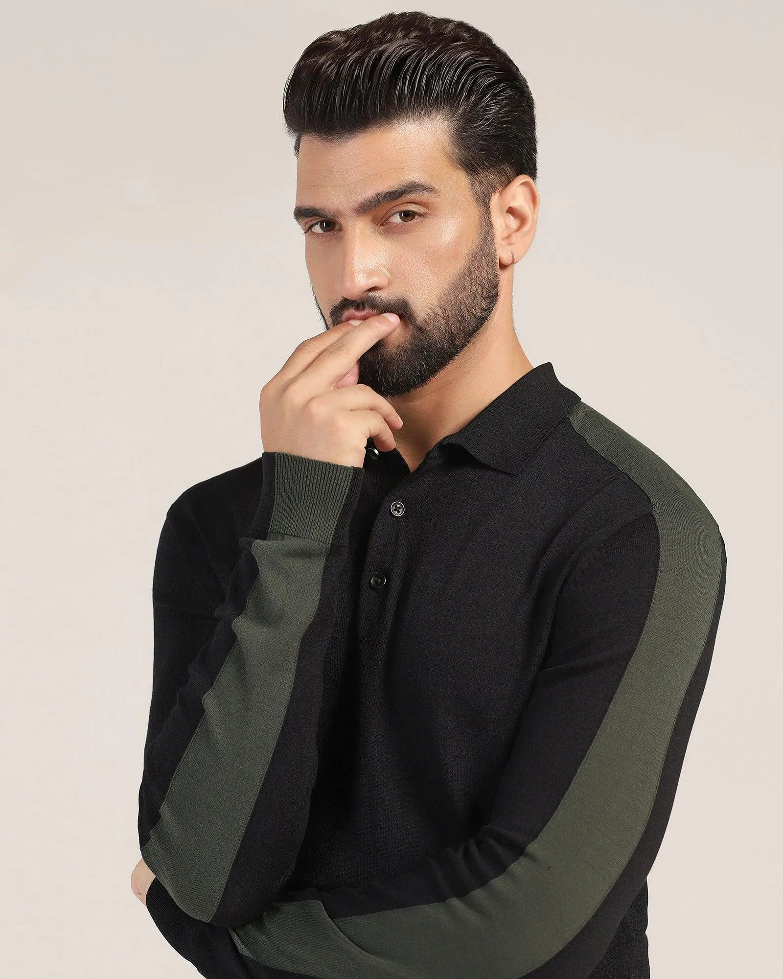 Polo Black Solid Sweater - Bond