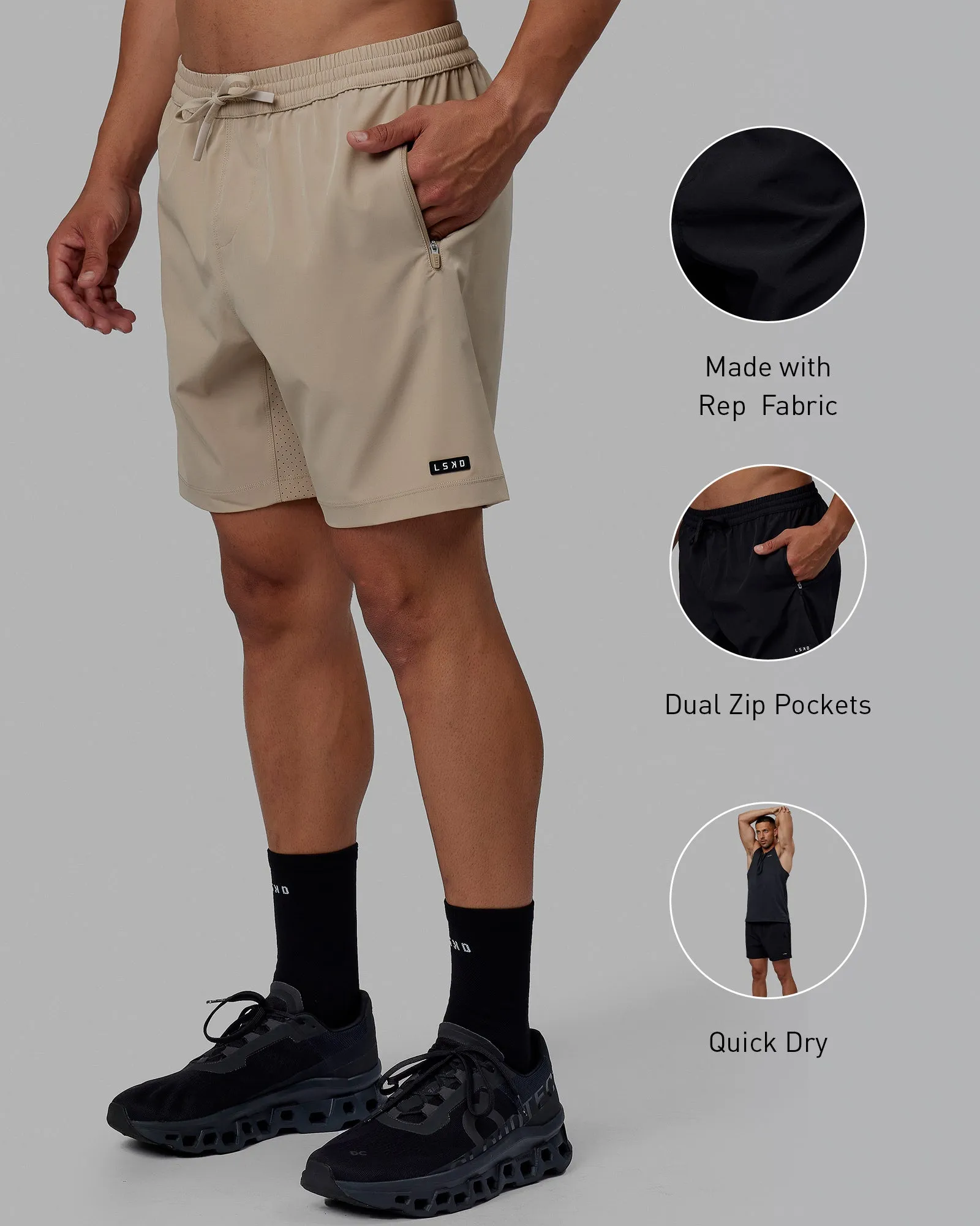 Rep 7" Performance Shorts - Taupe