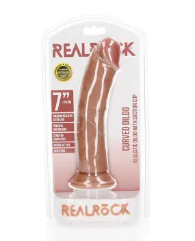 Shots RealRock Realistic 7 Curved Dildo - Tan