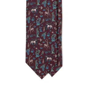 Silk Woodland Print Self-tip Tie