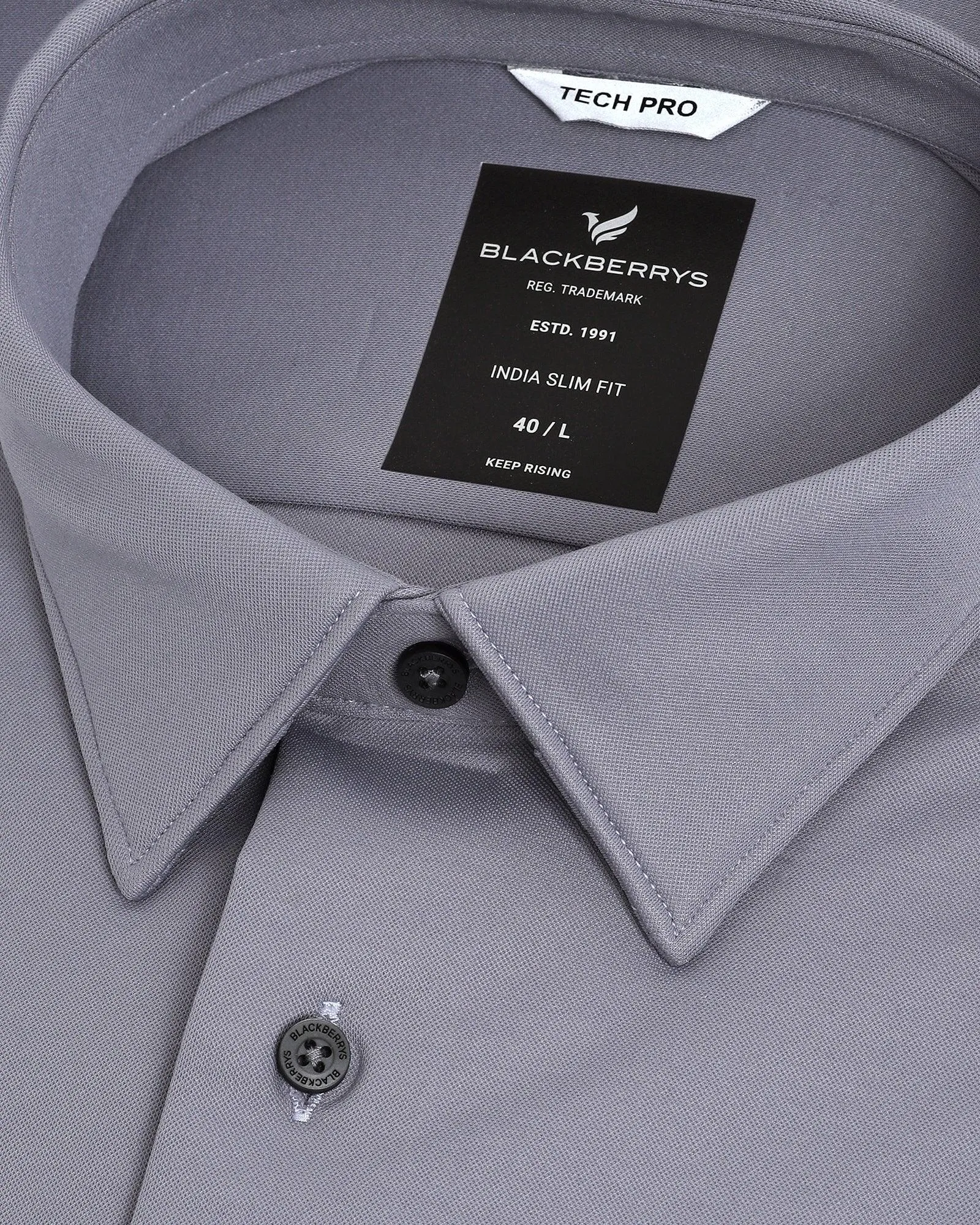 TechPro Formal Grey Solid Shirt - Payback