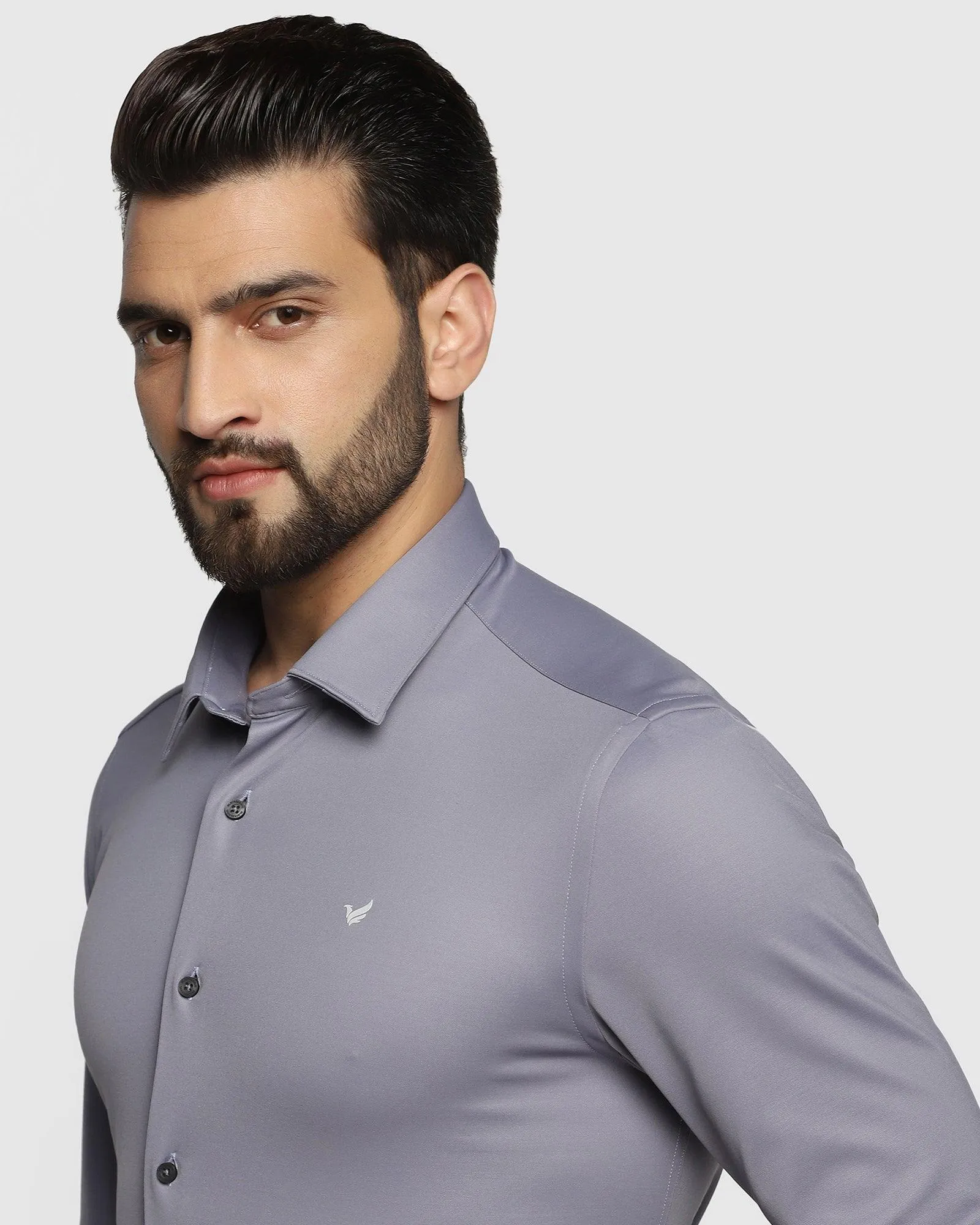 TechPro Formal Grey Solid Shirt - Payback