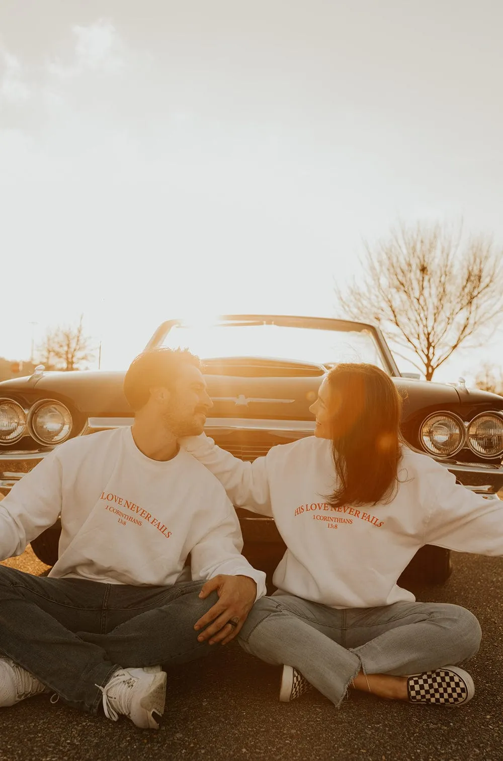 The Cordle's: His Love Never Fails White Crewneck