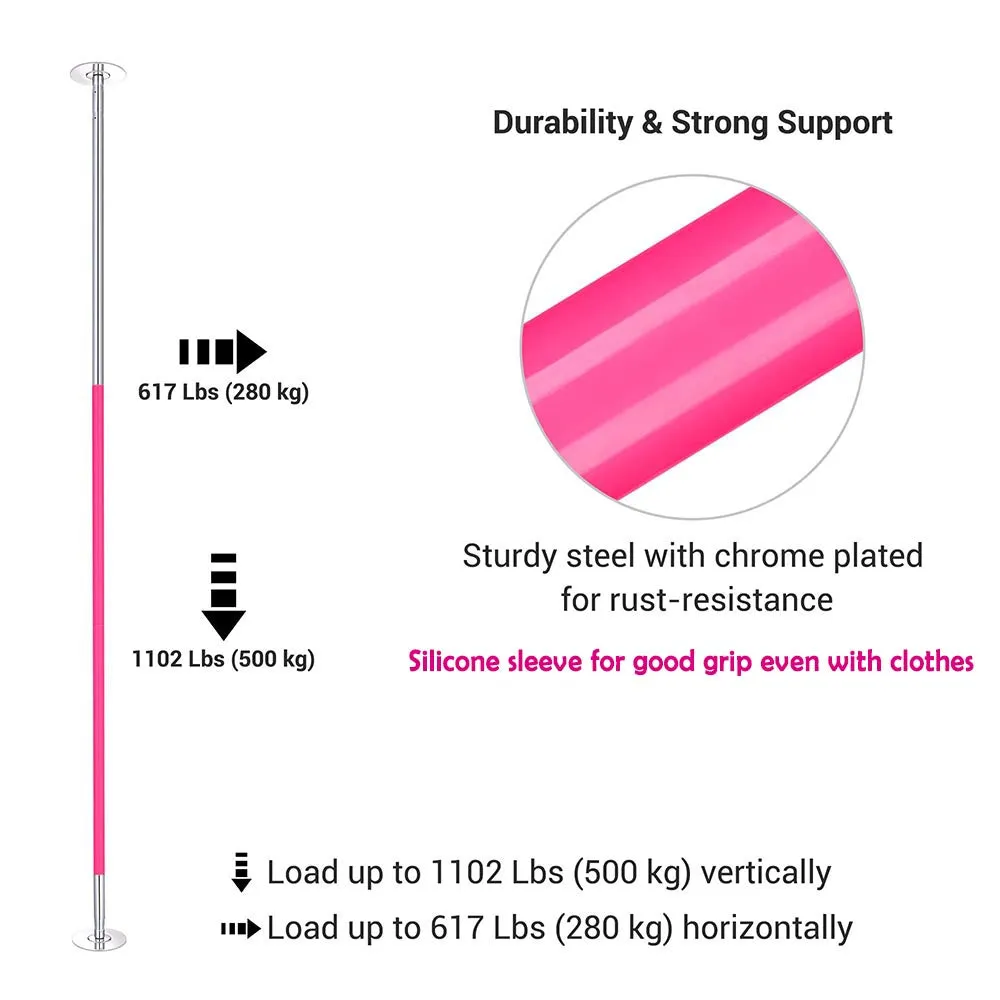 TheLAShop 12ft Silicone Pole with Wrap Spinning & Static Pole Dancing